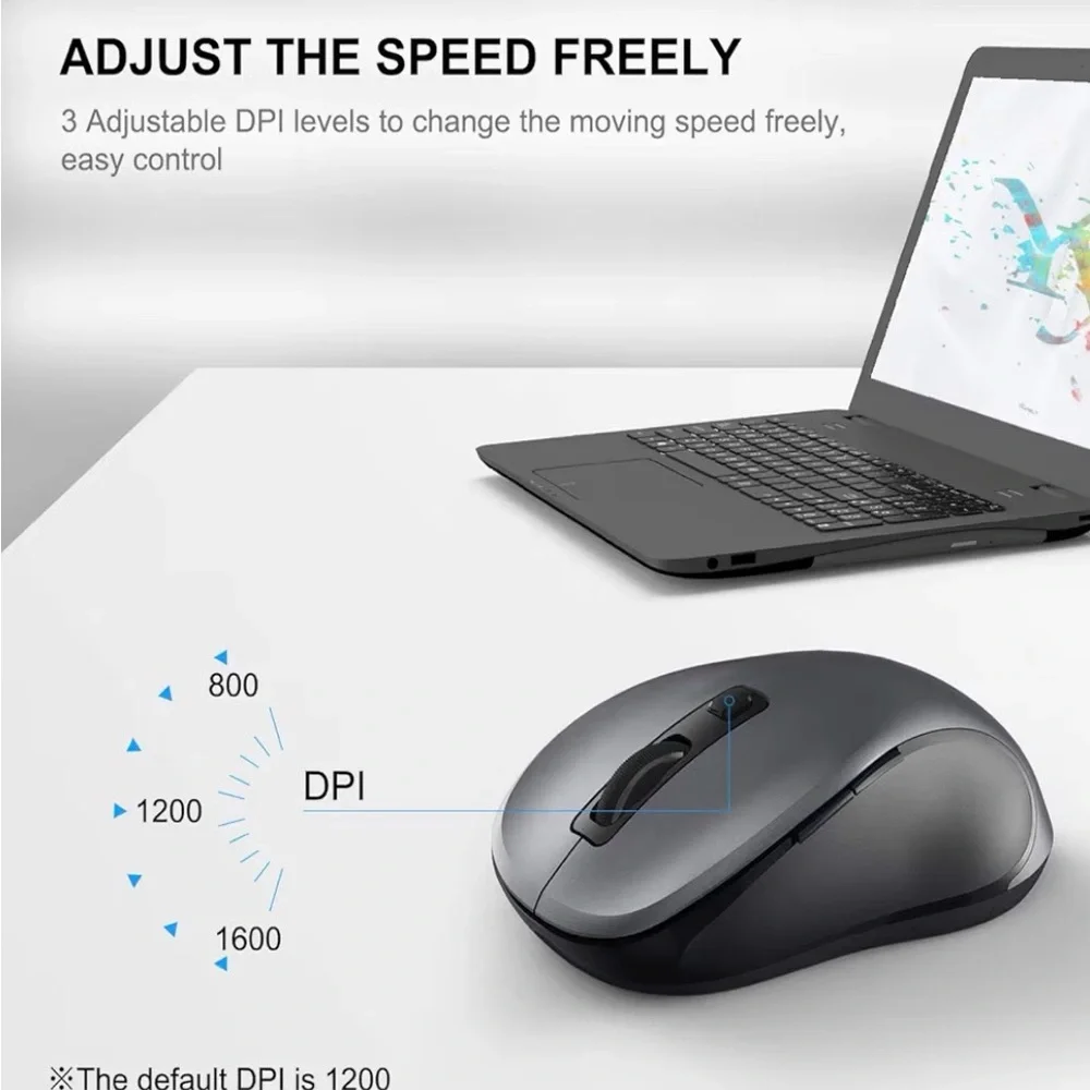 USB Wireless Black Computer Mouse